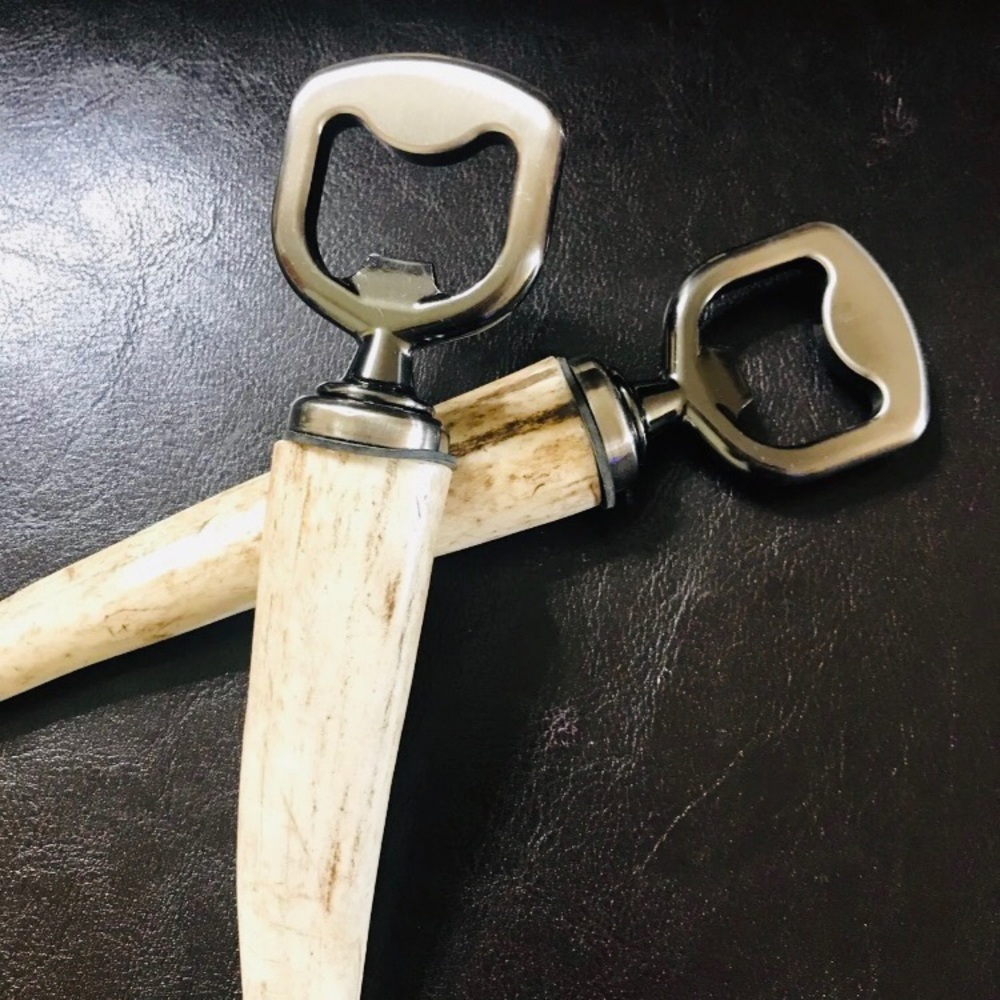 Handmade antler bottle opener